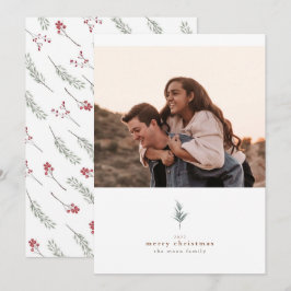 Festiva Tarjeta de foto navideña Minimalista para flotació