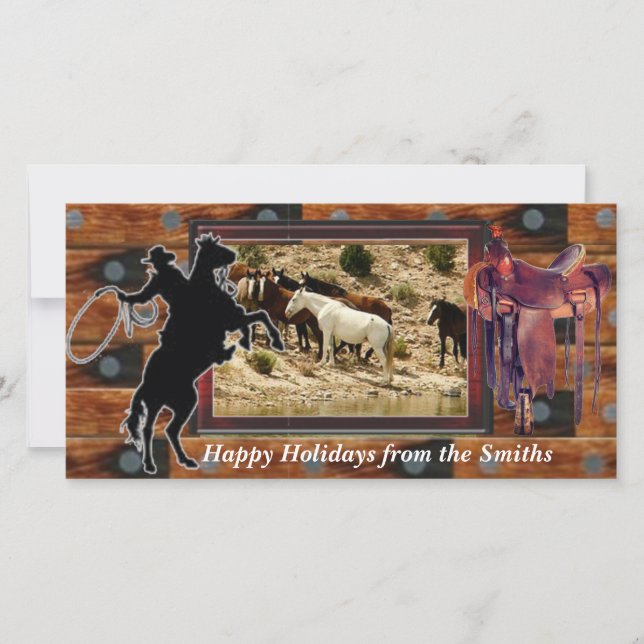 Festiva tarjeta de foto occidental (Anverso)