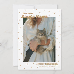 Festiva Tarjeta de foto para gato de los Navidades Meowy d