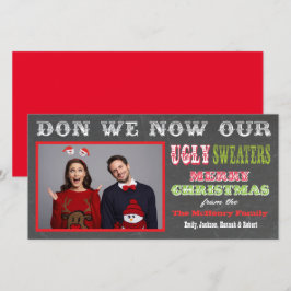 Festiva Tarjeta de foto para sudaderos Navidades feos de C