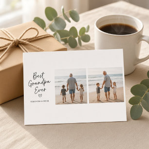 Festiva Tarjeta de Foto Personalizada del Mejor Abuelo que