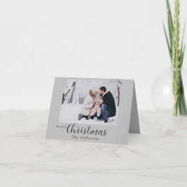 Festiva Tarjeta de foto personalizada gris plegada de vaca
