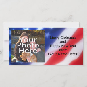 Festiva Tarjeta de Foto Personalizada Patriótica