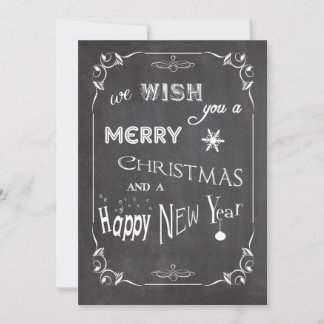 Festiva Tarjeta de Foto Plana de Tipografía de Pizarra de 