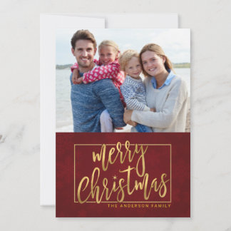 Festiva Tarjeta de foto plana fletada por mano de Feliz Na
