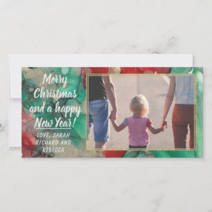 Festiva Tarjeta de Foto "Rojos y Verdes de Navidad"