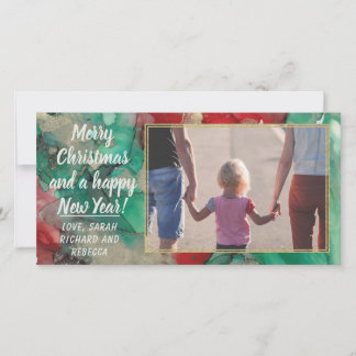 Festiva Tarjeta de Foto "Rojos y Verdes de Navidad"