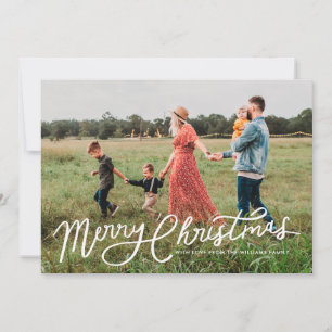 Festiva Tarjeta de foto superpuesta para Navidades de letr