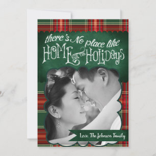 Festiva Tarjeta de FOTO XMAS de tela roja para Navidades X