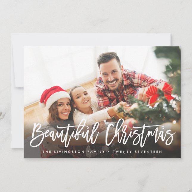 Festiva TARJETA DE FOTOGRAFÍA DE VACACIONES | Modernos y h (Anverso)