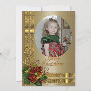 Festiva tarjeta de fotografía navideña elegante