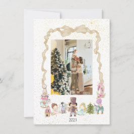 Festiva Tarjeta de fotografía navideña Pastel Nutcracker R