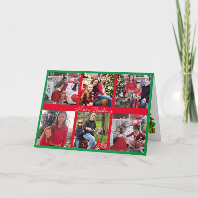 Festiva Tarjeta de fotos Abuelos 6 Navidades de fotos de l (Anverso)