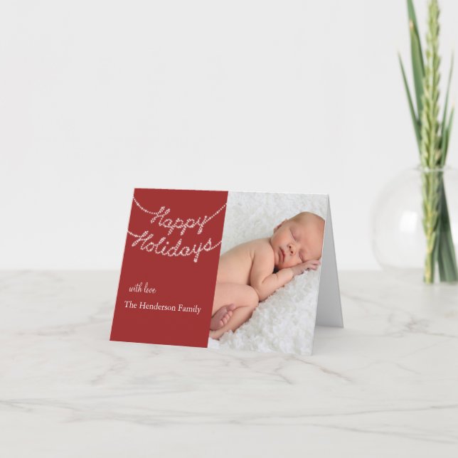 Festiva Tarjeta de fotos de Felices Fiestas (Anverso)