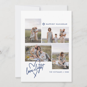 Festiva Tarjeta de fotos de Love & Light Heart Hanukkah 4