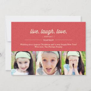 Festiva Tarjeta de fotos de Navidades de amor de Live Laug
