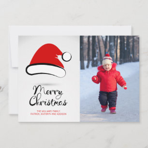 Festiva Tarjeta de fotos de Sombrero de Papá Noel de Feliz
