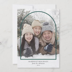 Festiva Tarjeta de fotos de vacaciones minimalista con arc
