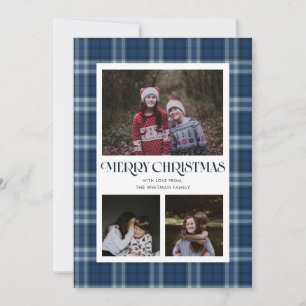Festiva Tarjeta de fotos múltiples de cuadros azules