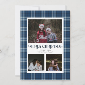Festiva Tarjeta de fotos múltiples de cuadros azules
