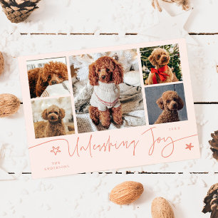 Festiva Tarjeta de fotos múltiples de perro melocotón de a