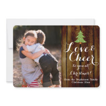 Tarjeta de fotos navideña con guión de amor y aleg