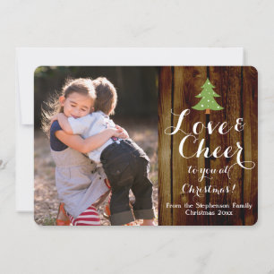 Festiva Tarjeta de fotos navideña con guión de amor y aleg