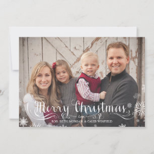 Festiva Tarjeta de fotos navideña de la familia de los Sno