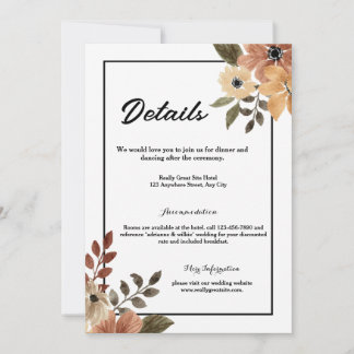 Festiva Tarjeta de gabinete para detalles de Boda floral d