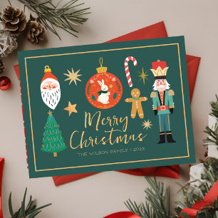 Festiva Tarjeta de galleta de cascanueces navideño lindo y
