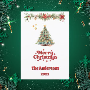 Festiva Tarjeta de garganta de árbol navideño