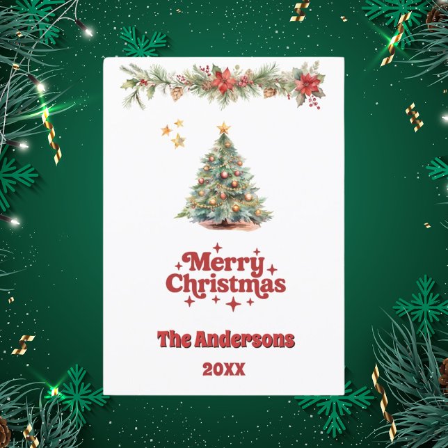 Festiva Tarjeta de garganta de árbol navideño (Subido por el creador)