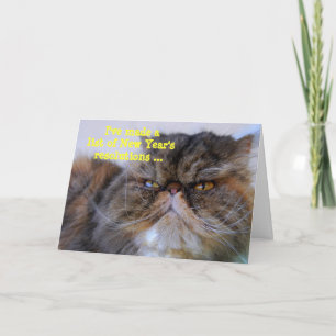 Festiva Tarjeta de gatito persa calicó de resoluciones de 