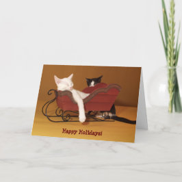 Festiva Tarjeta de gato con Navidades humorísticos conmoci