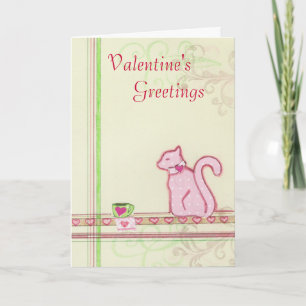 Festiva Tarjeta de gato de V-Day