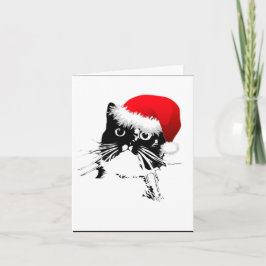 Festiva Tarjeta de gato de vacaciones Jingle Bells