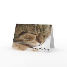 Tarjeta de gato Feliz Año Nuevo