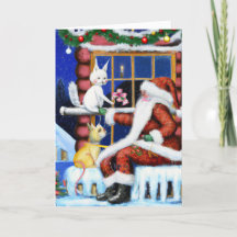 Tarjeta de gato inspirada en vintage