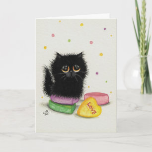 Festiva Tarjeta de gato para el Día de San Valentín de amo