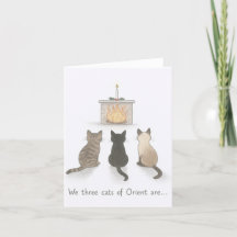 Tarjeta de gato para navidades