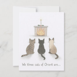 Festiva Tarjeta de gato para navidades