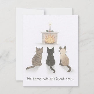 Festiva Tarjeta de gato para navidades