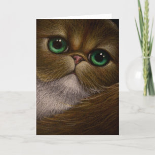 Festiva Tarjeta de gato persa dorado