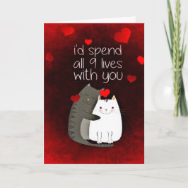 Festiva Tarjeta de gatos de amor El día de San Valentín