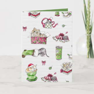 Festiva Tarjeta de gatos para Navidades