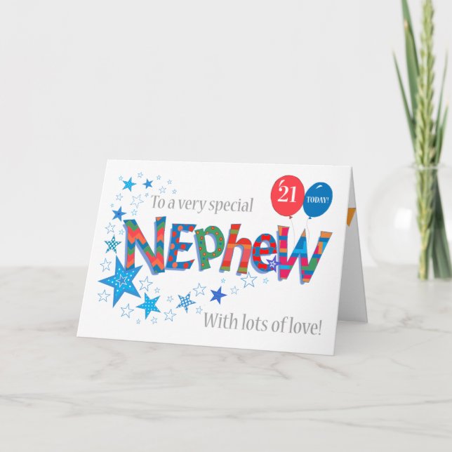 Festiva Tarjeta de globos para las estrellas de cumpleaños (Anverso)
