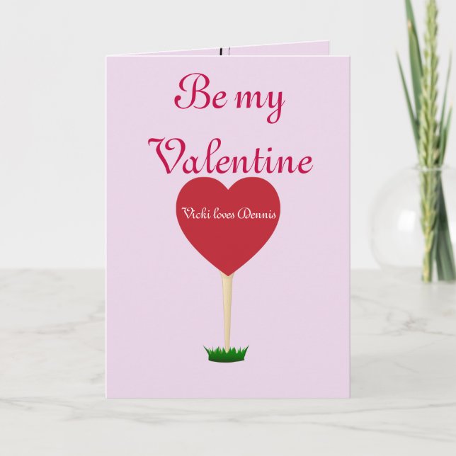 Festiva tarjeta de golf de San Valentín (Anverso)