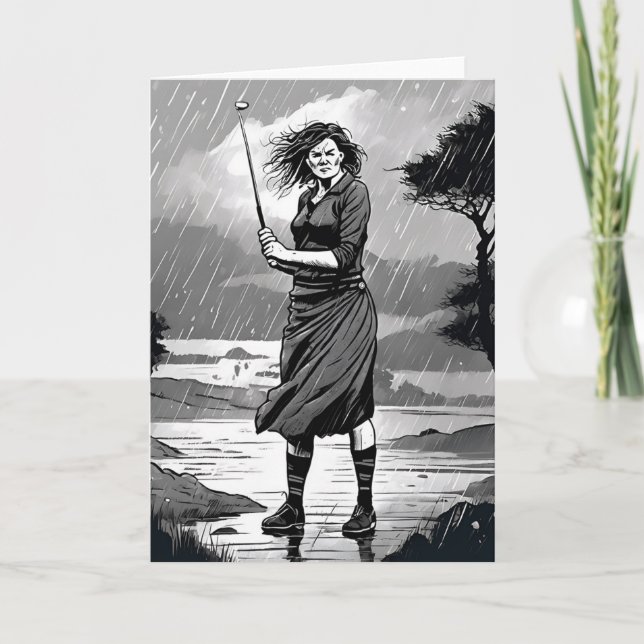 Festiva Tarjeta de golf Scottish Golfer (Anverso)
