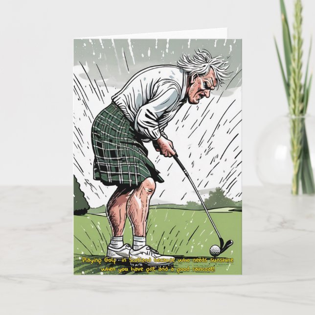 Festiva Tarjeta de golf Scottish Golfer (Anverso)