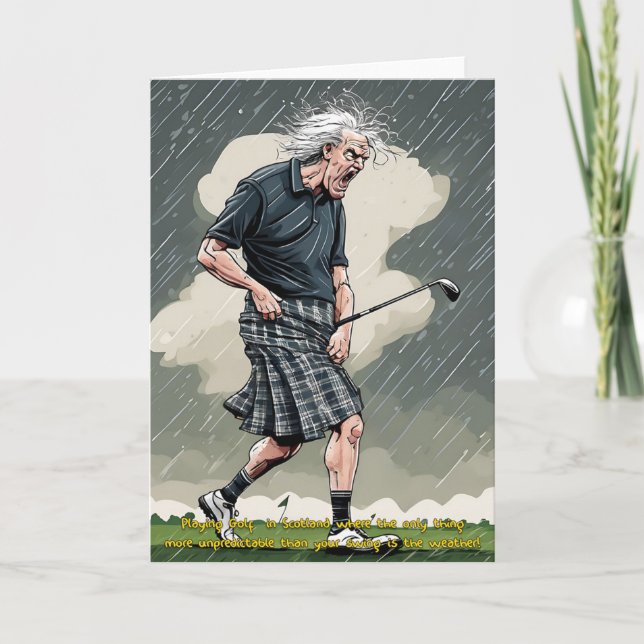 Festiva Tarjeta de golf Scottish Golfer (Anverso)
